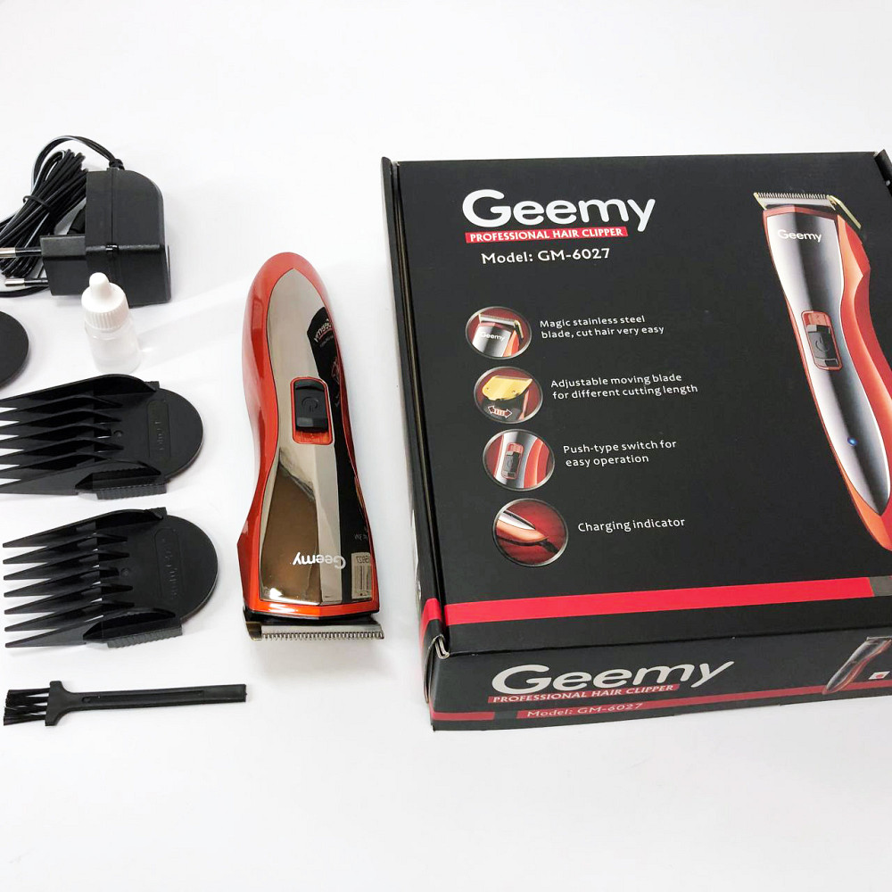 Професійний тример з набором насадок Pro Gemei GM-6027, Набір для стрижки волосся на акумуляторі NY-51 Львів - фото 17
