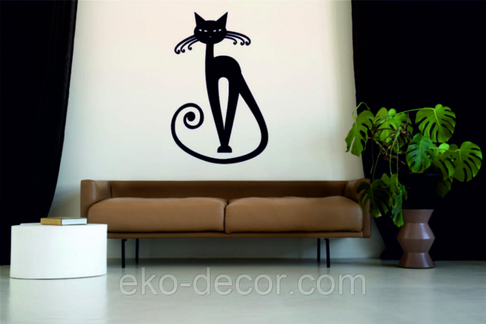 Декоративное настенное Панно «Кот» Декор на стену 90*57 см, Черный Киев - изображение 5