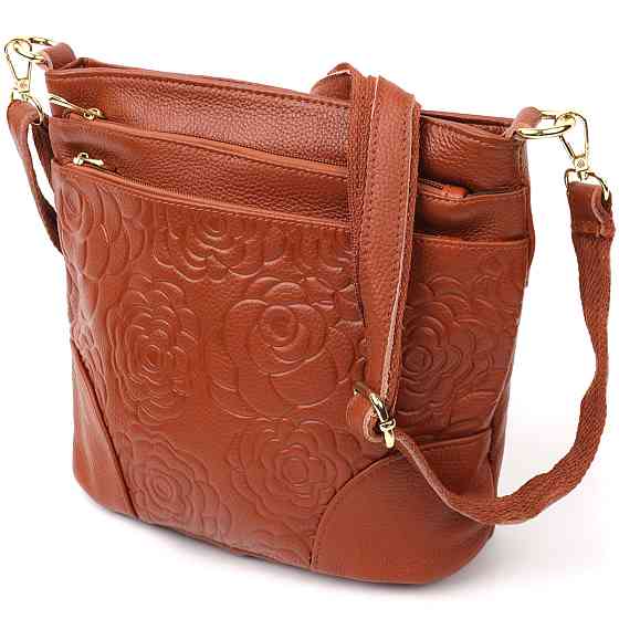 Нежная женская сумка на плечо Vintage sale_15003 кожаная Коричневый Киев