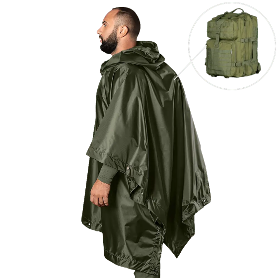 Дождевик-пончо Pilgrim 2.0 Rip-Stop Оливковый Винница