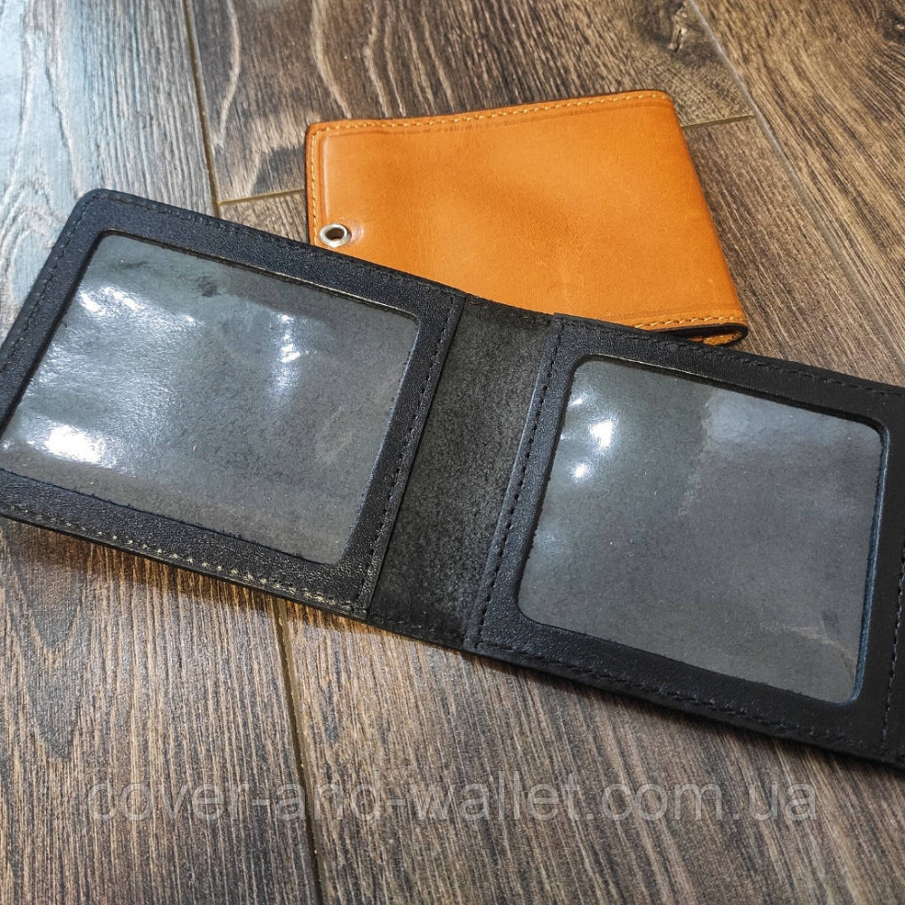 Шкіряна обкладинка на посвідчення Укрзалізниця чорного кольору Київ - фото 2