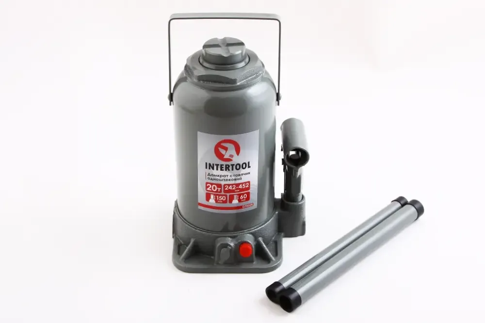 Домкрат гідравлічний 20 т 242-452м Intertool з передохром. Вінниця - фото 1