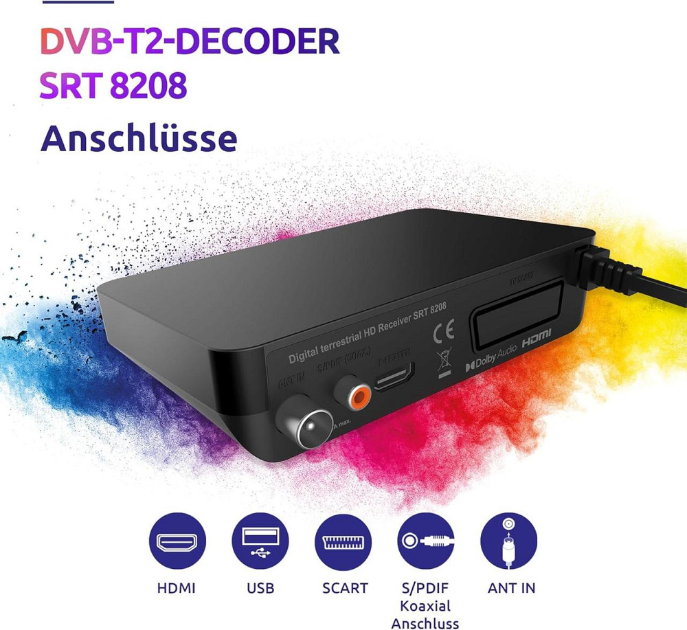 Ресивер STRONG SRT8208 DVB-T2 з записом HEVC265 HDMI USB Dolby Digital чорний Київ - фото 6