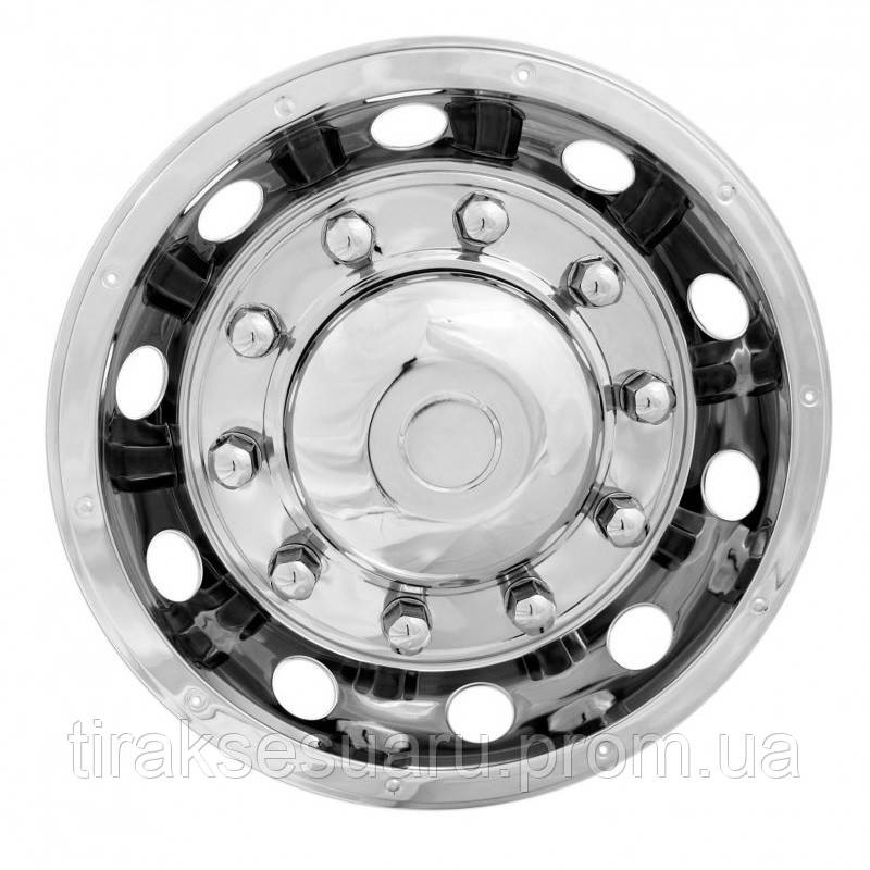 Ковпак заднього колеса 22.5 задній з 10-ма отворами (нержавійка) Ковпаки на колеса 22.5 Луцьк - фото 1