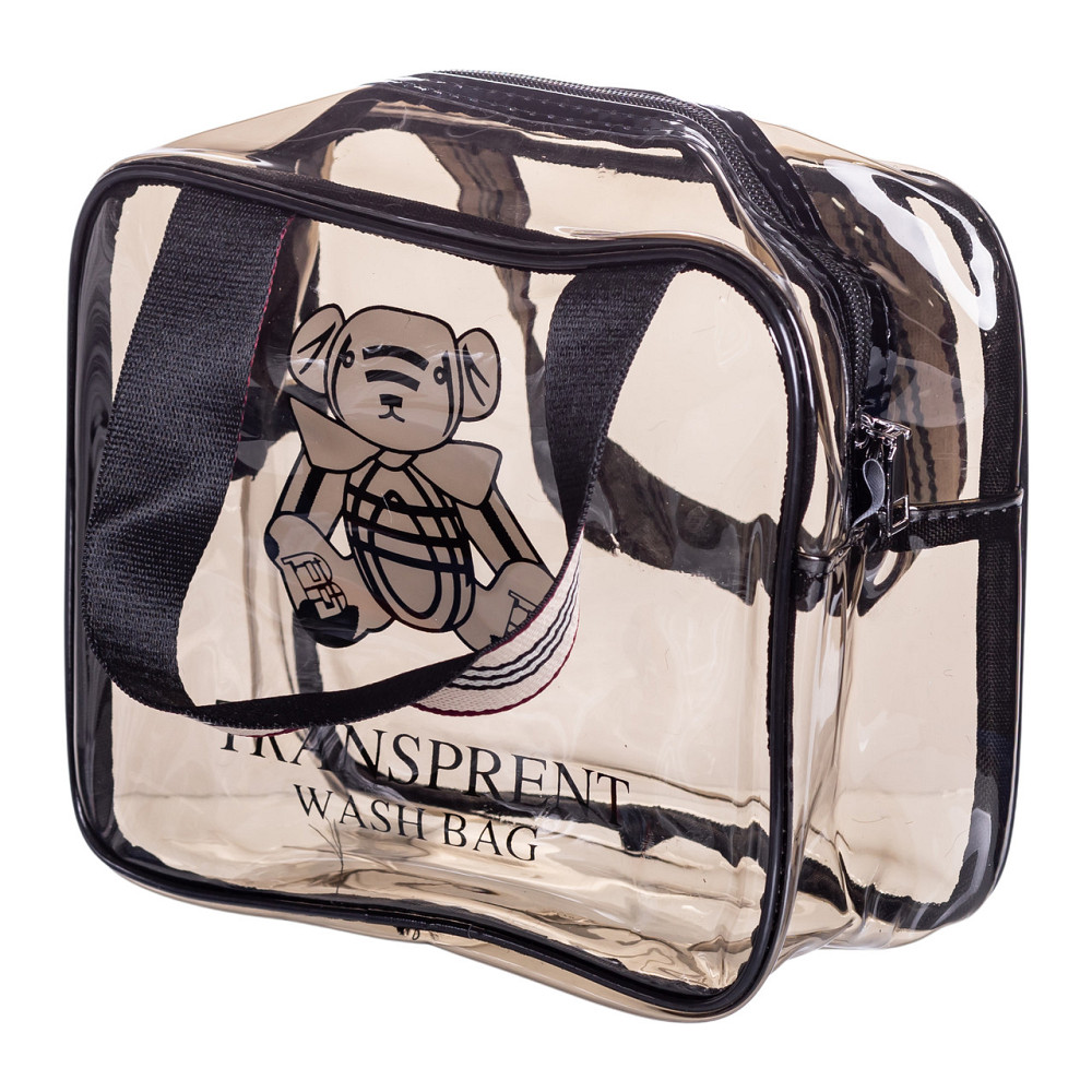 Прозора жіноча косметичка для дому 22×9×17 (см) дорожня косметичка в сумку для косметики, макіяжу, ліків, пензлів HP-16-4K Коломия - фото 7