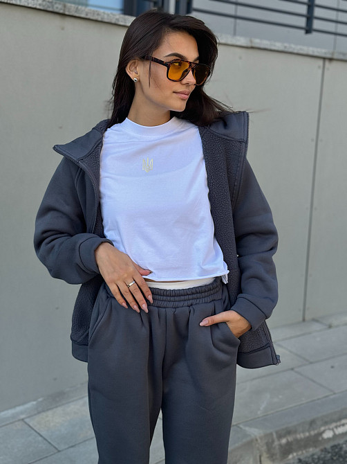 Жіночий спортивний костюм на флісі Графітовий 42/44 Харків - фото 5