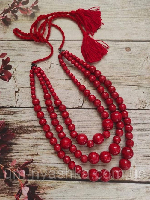 Намисто дерев'яне червоне Кривий Ріг - фото 1