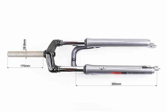 Вилка 26 "амортизаційна, без різьби 1-1/8" (28,6мм), шток 170мм, з ходом 60мм, Disk-brake, сіра LJ-641 Київ