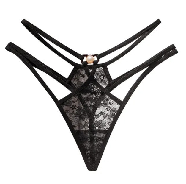 Еротичні стрінги чорні жіночі розмір універсальний (42-44) Київ - фото 1
