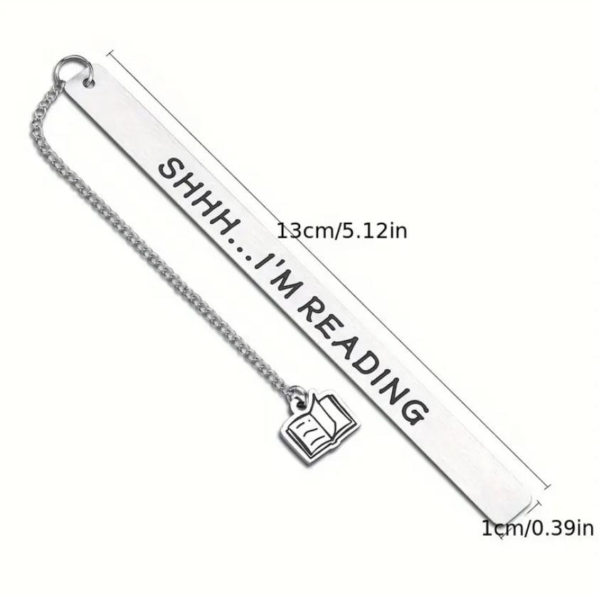 Металева закладка – креативний подарунок для книголюбів | Закладка для книг "Shhh...I'm reading" Київ - фото 3