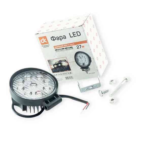 Фара дополнительная LED круглая 110x128 (Дм Ш) 27W широкий луч Мукачево