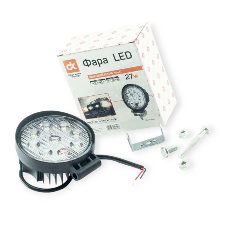 Фара дополнительная LED круглая 110x128 (Дм Ш) 27W широкий луч Мукачево - изображение 2