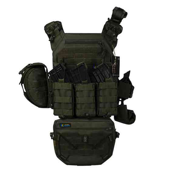 Плитоноска тактическая Warmor Gen.3 Pro Max с быстрым сбросом с подсумками (Оливковый) Киев
