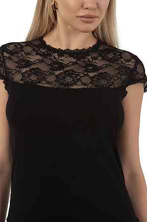 Футболка Ozkan з прозорим верхом, біл, чорн — Viscose XXL Київ