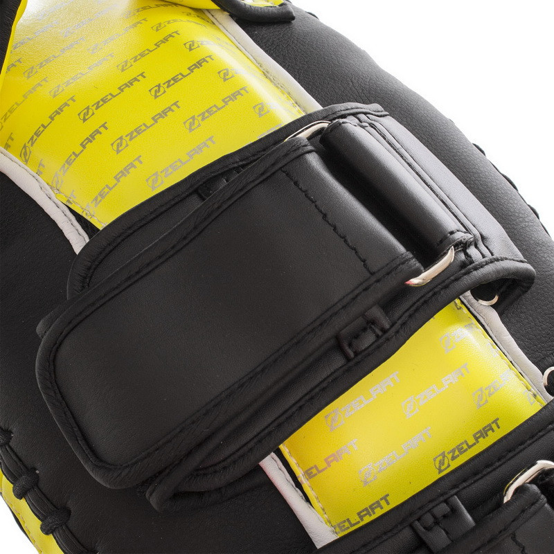 Пады для тайского бокса Тай-пэды ZELART BO-1426 размер 32x19x8 см лимонный-чёрный Киев - изображение 5