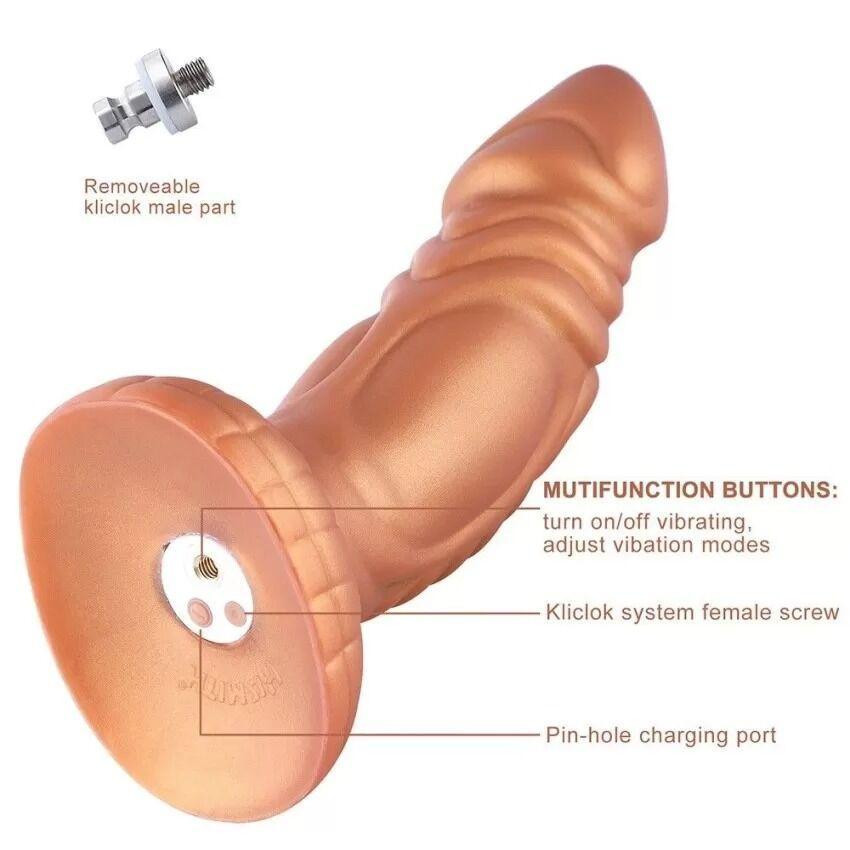Фалоімітатор з вібрацією Hismith Slightly Curved Vibrating Silicone Dildo Monster Series, KlicLok Sex Aura Київ - фото 3