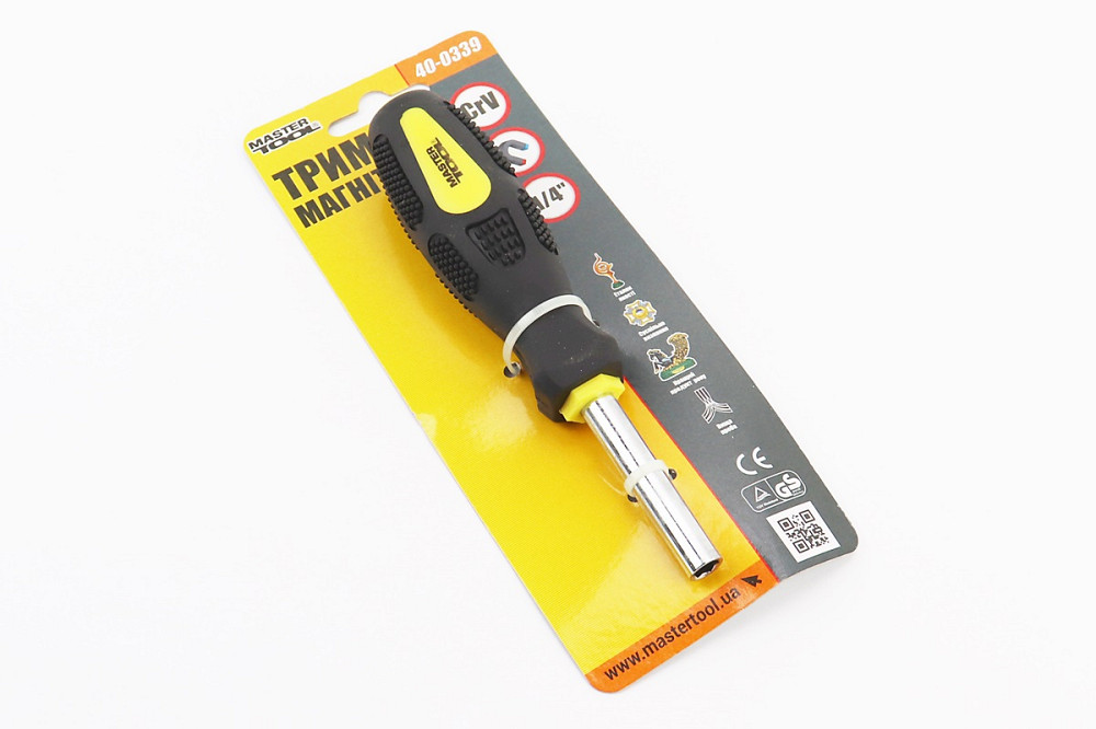 Тримач магнітний для біт 1/4" 160мм з ручкою 40-0339 Київ - фото 1