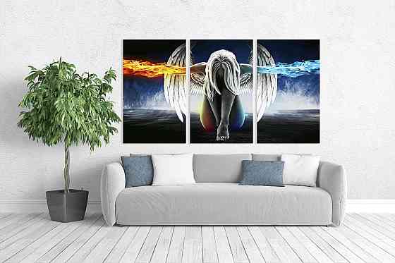 Модульна картина у вітальню/ спальню Дівчина стихій   ART-005_3A 70х130 см Київ