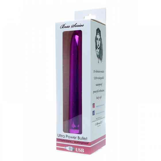 Вибропуля Ultra Power Bullet USB Glossy Pink 10 режимов вибрации Sex Aura Киев