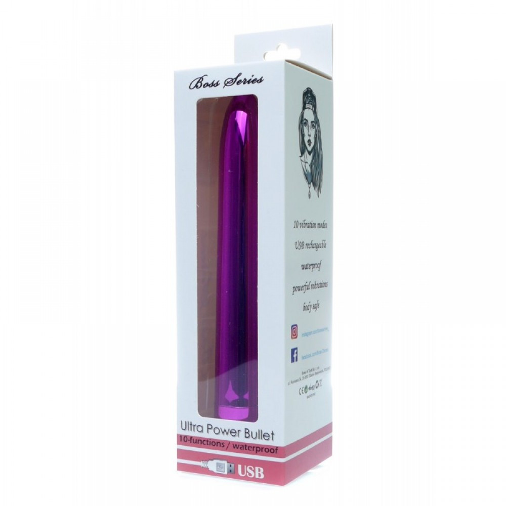 Вибропуля Ultra Power Bullet USB Glossy Pink 10 режимов вибрации Sex Aura Киев - изображение 3