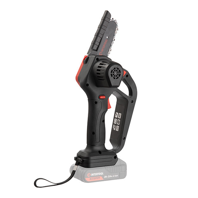 Мини-пила аккумуляторная INTERTOOL WT-9110, 20 В, шина 10 см, 4 м/с, без ЗУ и АКБ, STORM - обрезка без хлопот Львов - изображение 2