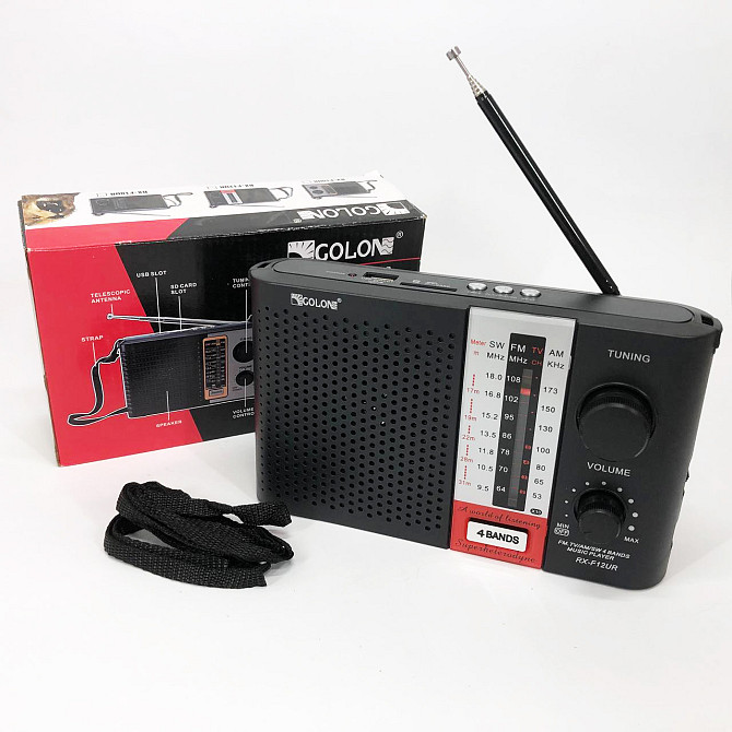 Портативный приемник для любителей радио GOLON RX F12 AM/FM/SW, Радио с флешкой am радиоприемник JE-70 Львов - изображение 9