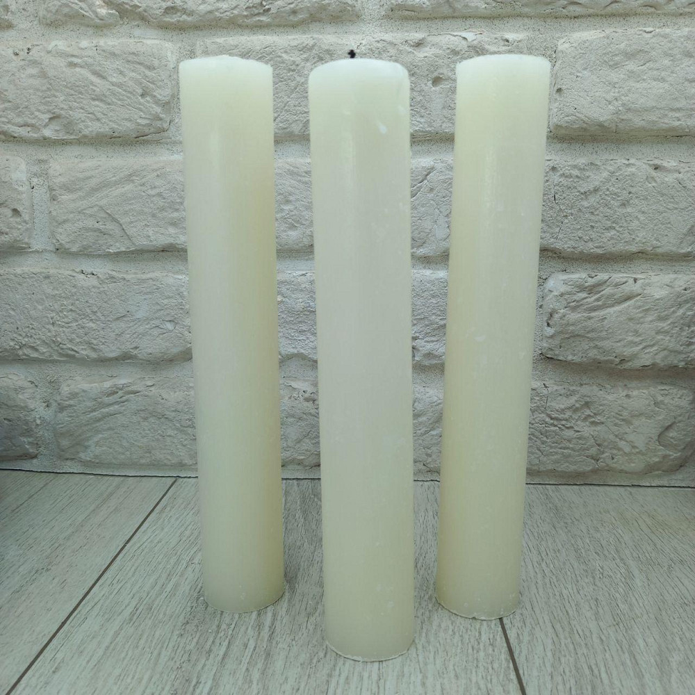 Свеча хозяйственная парафиновая 24×4 см — белая толстая свеча длительного горения (72 часа) Харьков - изображение 6
