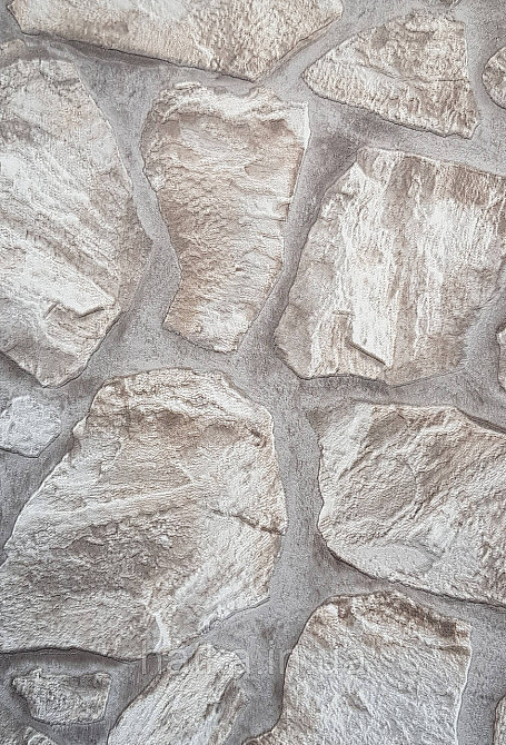 Обои виниловые на флизелине AdaWall Roka 1.06х10 под камень бут структурные серые бежевые  23114-1 Киев - изображение 2