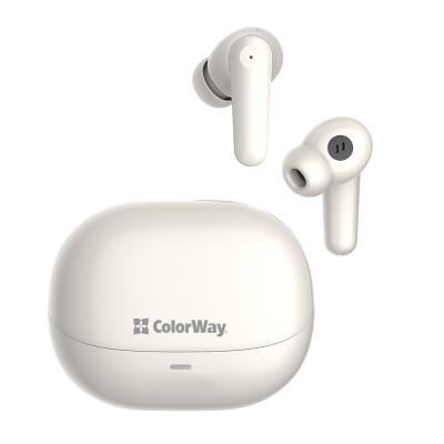 Наушники ColorWay Slim TWS-1 Earbuds Long Life Beige (CW-TWS1BE) Винница - изображение 1