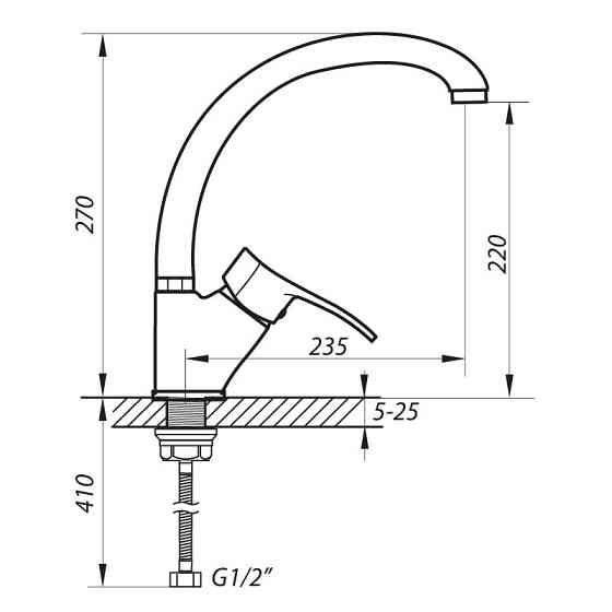 Змішувач для кухні Zerix DYU 181   ( ZX2895 ) 20744 Харків