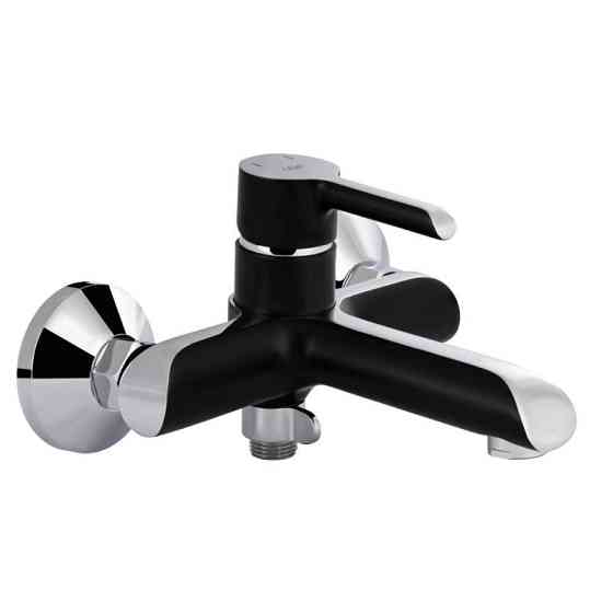 Змішувач для ванни з душовим гарнітуром Qtap Grand QTGRABCR006 Chrome/Black Харків