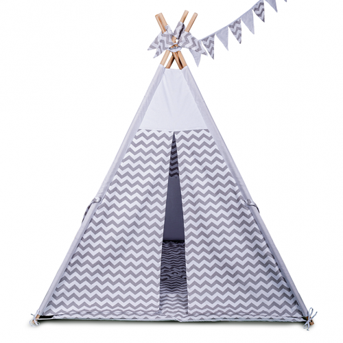 Вигвам Хатка комплект Серый зигзаг с подушкой - Большой 150*150 см Киев - изображение 2