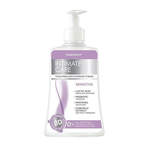 Крем-гель для інтимної гігієни 310мл заспокійливий Intimate care Cleanness+ Житомир