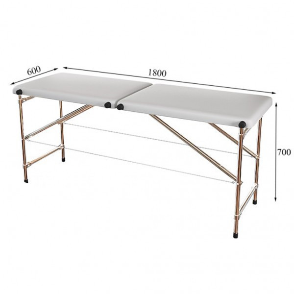 Масажний стіл-кушетка Стандарт Хром Біла Київ - фото 2