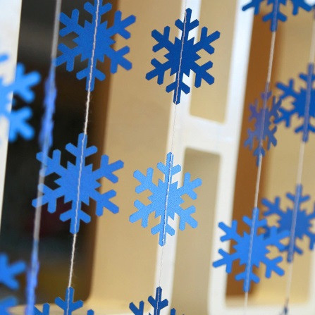 Гірлянда Сніжинки новорічна на нитці 4 м 5 см синій Київ - фото 1