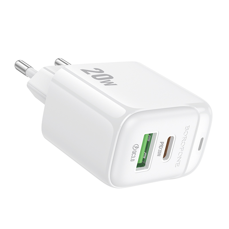 Мережевий зарядний пристрій BOROFONE BAS44A Potential PD20W+QC3.0 charger(EU) White Одеса - фото 5