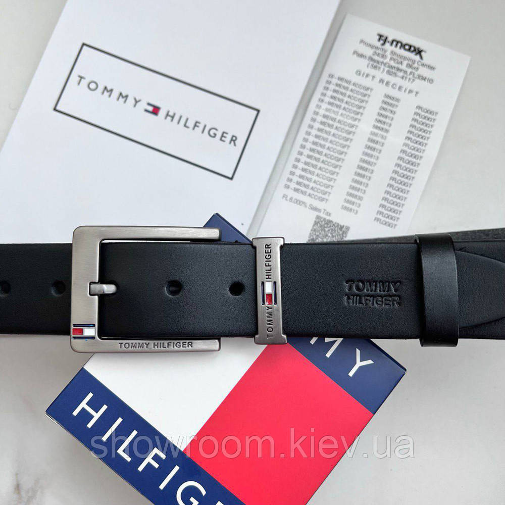 Мужской кожаный брендовый ремень (016) черный Киев - изображение 2