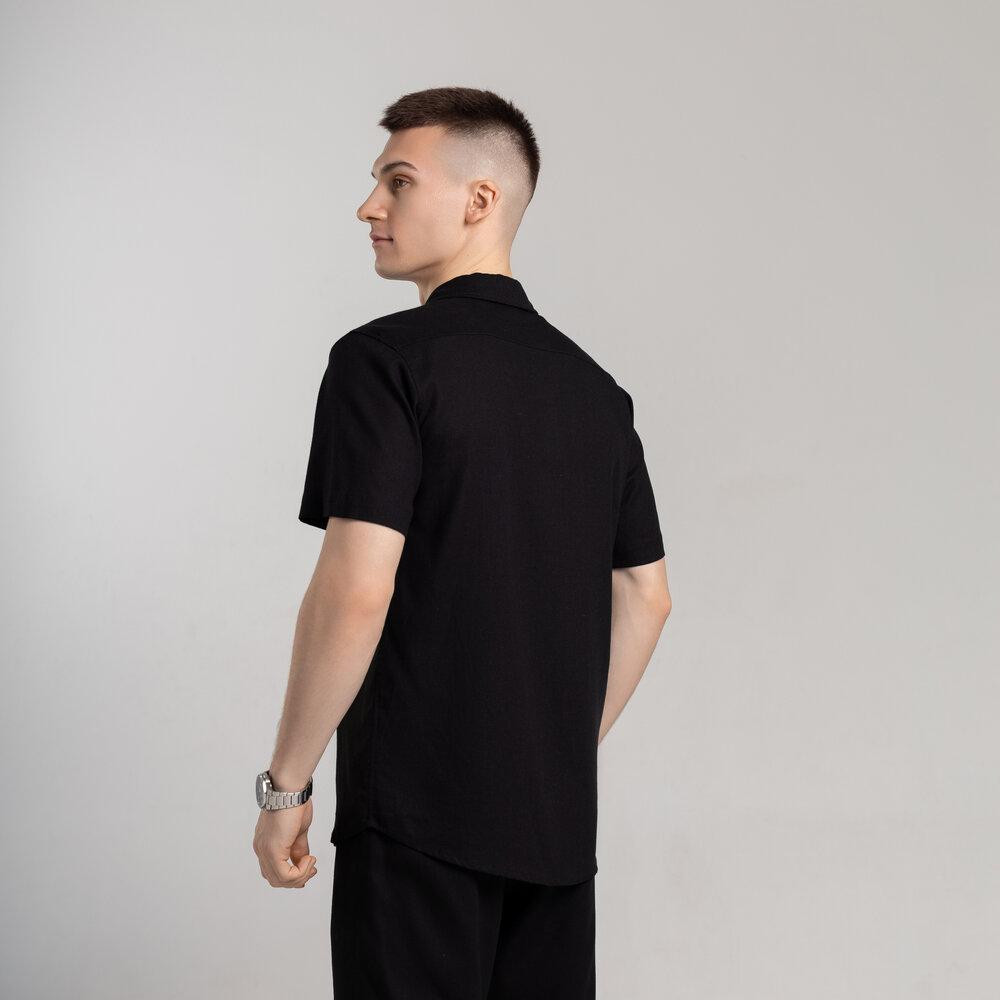 Чоловіча сорочка з коротким рукавом чорна Pobedov Marsel Київ - фото 7