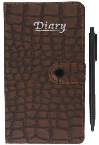 Блокнот на кнопці "LKC" 1413-48К "Кроко корич." 10,5*18см +ручка, шт Київ - фото 1