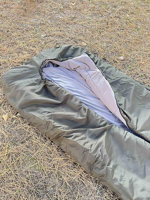 Зимний спальный мешок на флисе до -35С (Оливковый) Винница - изображение 8