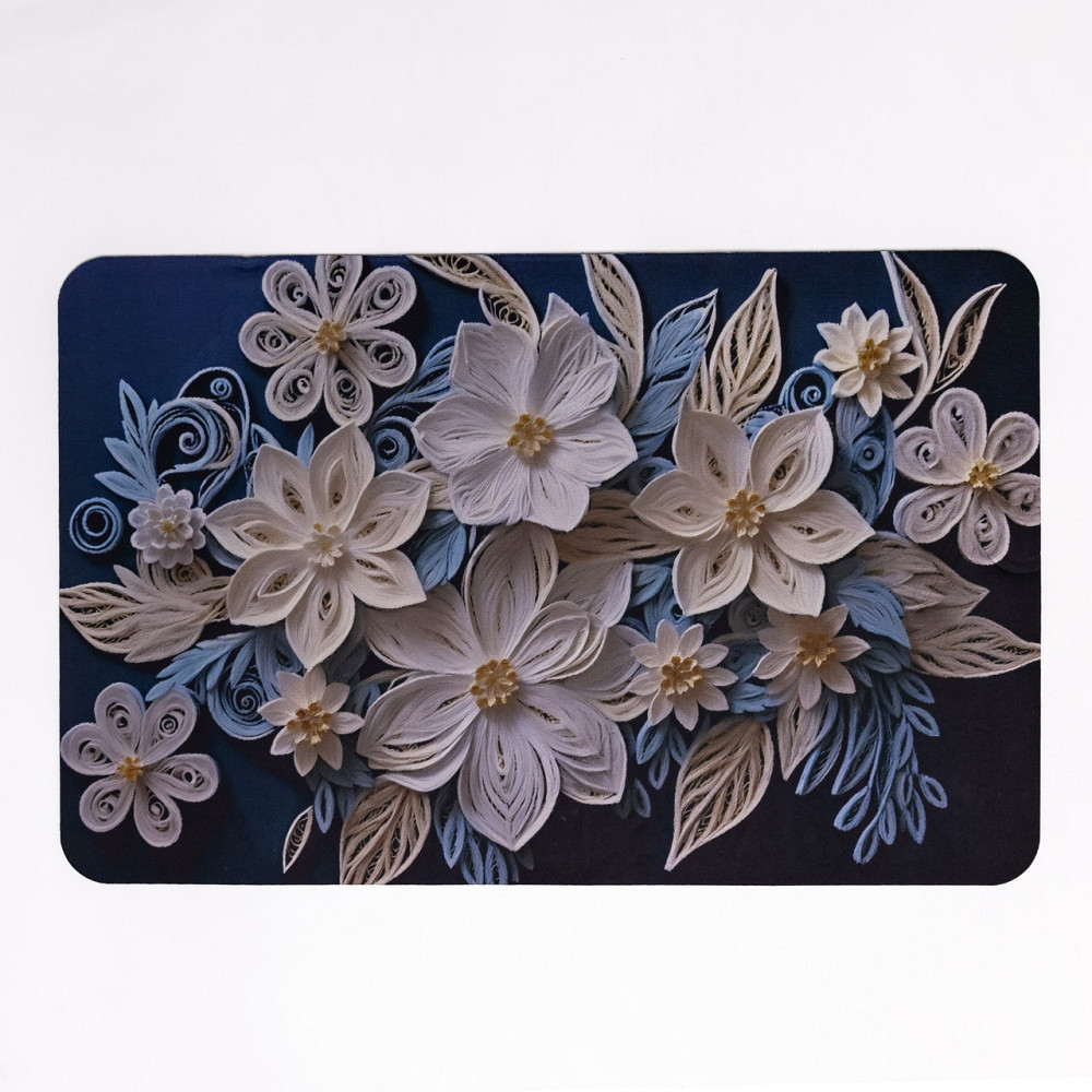 Антиковзний 3D-килимок з м'якого діатоміту 38×58 (см) вологопоглинальний Синій HP-42-61 Коломия - фото 1