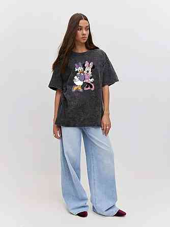 Футболка оверсайз винтаж с принтом Черный Дейзи+Минни Харьков