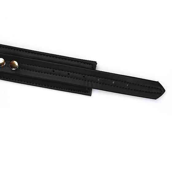 Ошейник с поводком Liebe Seele Black Organosilicon Collar with Leash, экокожа Sex Aura Киев