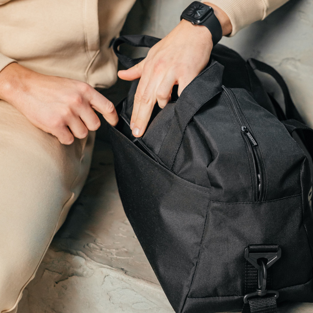 Дорожня сумка Найк Текстиль чоловіча для подорожей чорна 50*24*24 см, спортивна текстильна сумка чоловічаMasterSem Київ - фото 7