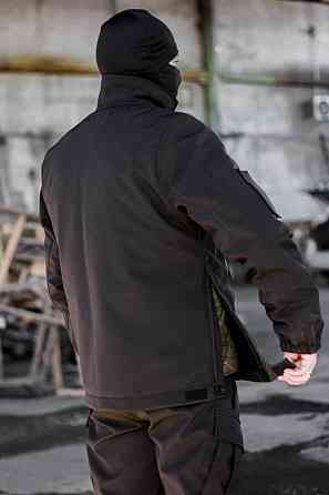 Военная мужская зимняя куртка Softs Hell +5°С, -20°С черная зимняя военная куртка с капюшоном WAR Львов