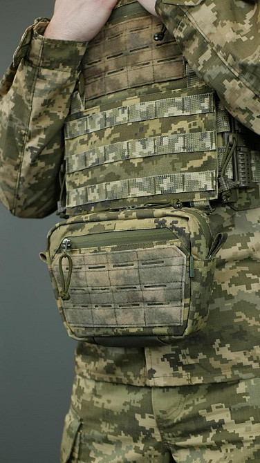Сумка-напашник M Kiborg GU Cordura Pixel. Сумка напашник пиксель с велкро панелью Киев - изображение 9