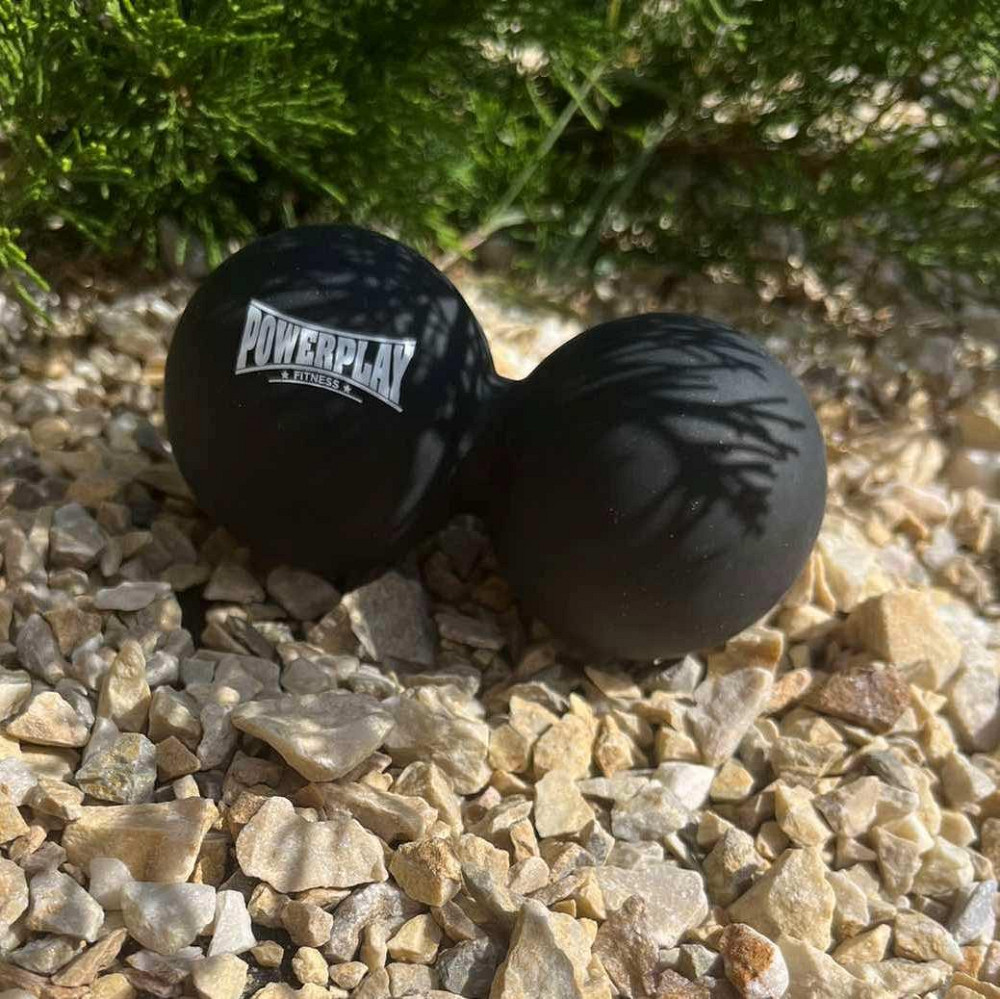 Масажний силіконовий подвійний м'яч PowerPlay PP-4355 Silicone Lacrosse Peanut Ball (6.3*12.6см.) Чорний Кам'янське - фото 4