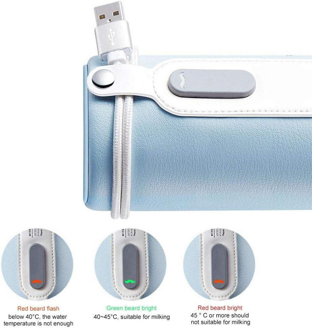 Підігрівач пляшечок MBW-01 Синій USB портативний нагрівач для молока 5V 10W термоізоляція термостат для дитини Київ - фото 7