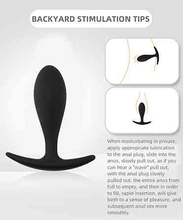 Силиконовая анальная втулка Black silicone, размер М Sex Aura Киев