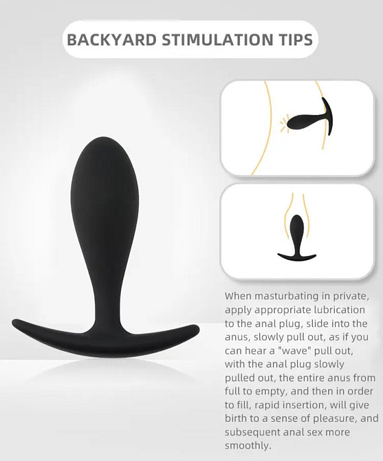 Силиконовая анальная втулка Black silicone, размер М Sex Aura Киев - изображение 3